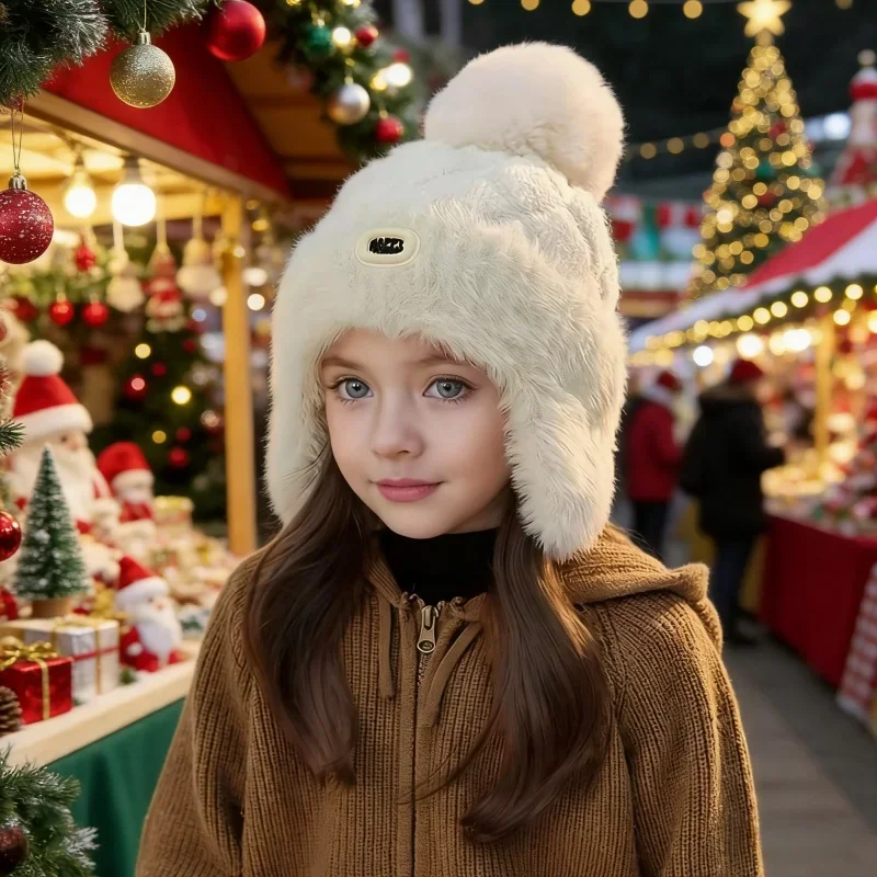 

Boys Girls Winter Warm Ear Flap Beanie Soft Pastel Pink Kids Hat Cold Weather Ski Snowboarding Outdoor Daily Wear Accessory