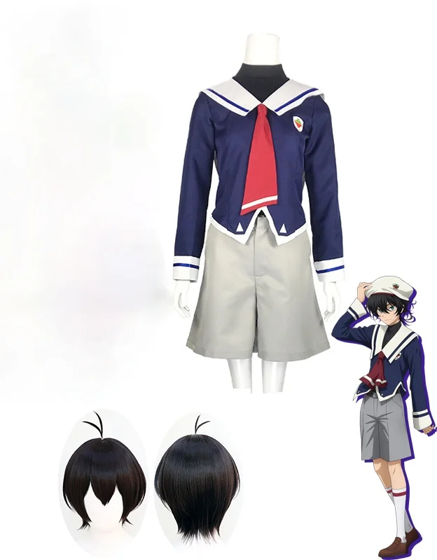 

Anime Sk8 the infinity MIYA Full Cosplay Costume High School Uniform Halloween Carnival Funny Costume Black Wig