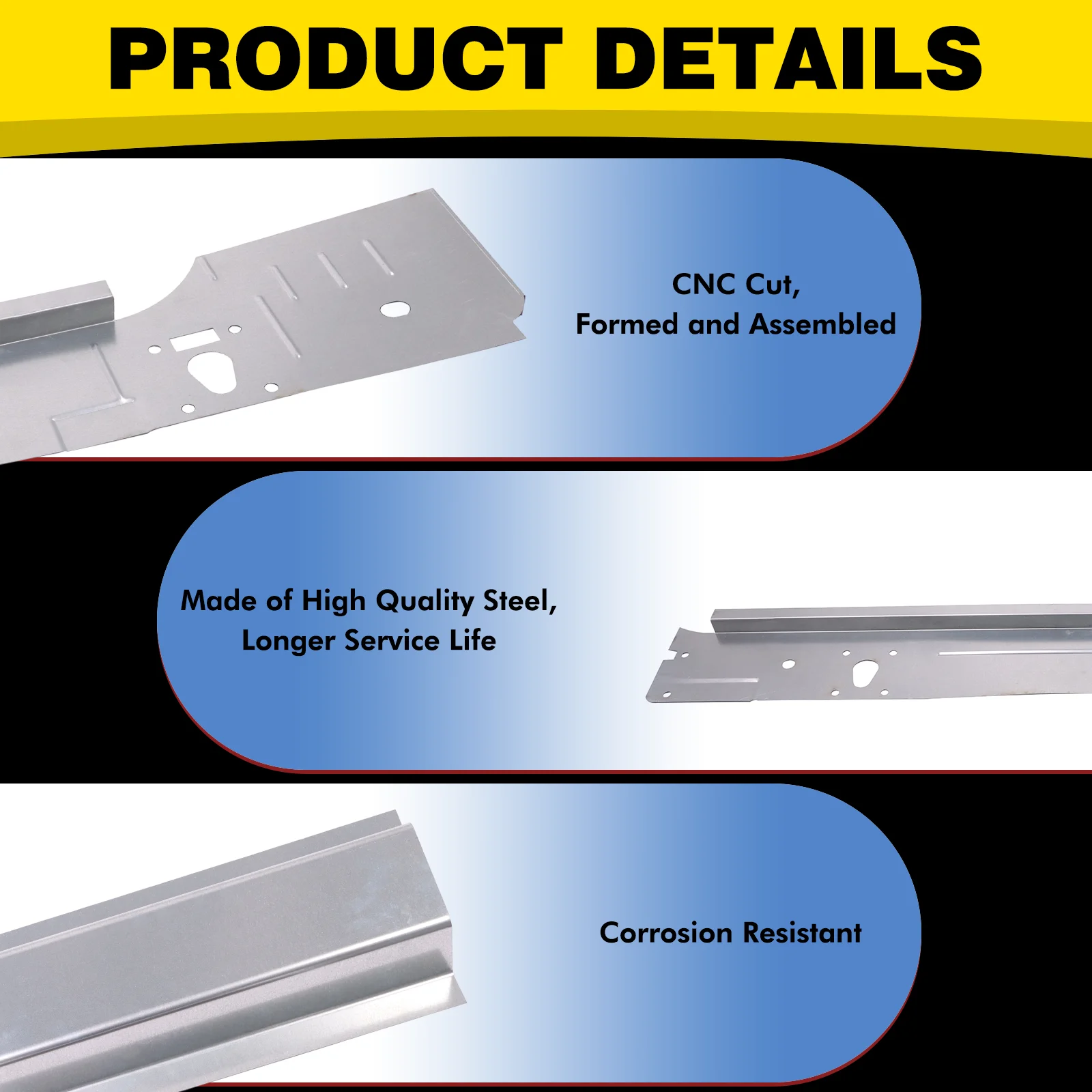 Rocker Panel Fit for 1999-2016 Ford Super Duty F250 F350 2 Door Regular Cab NEW