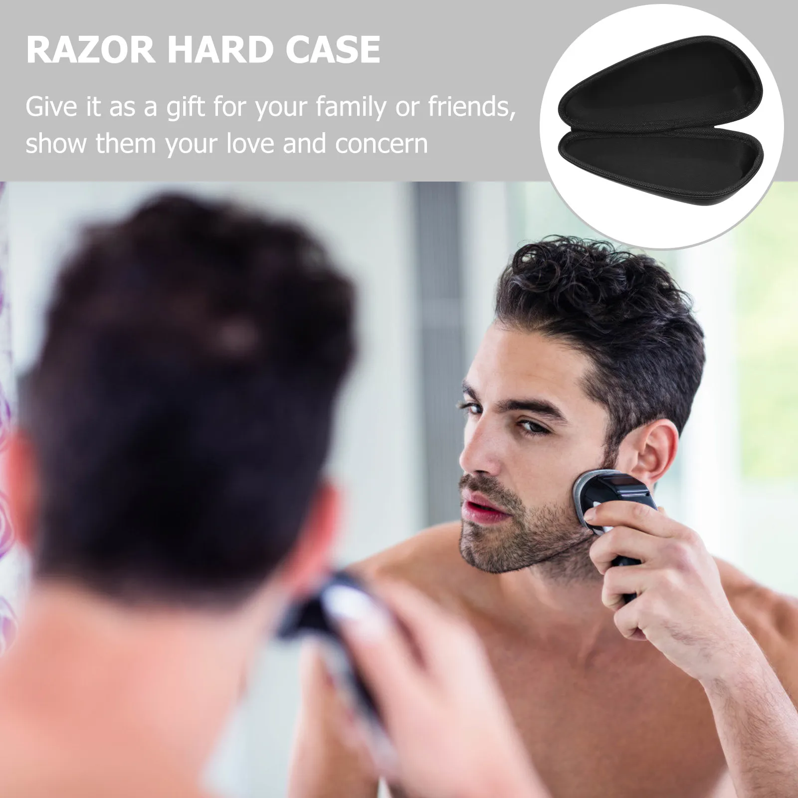 Portable Razor Protective Case Hard Cover with Zipper Compact Lightweight Travel Storage Shockproof Scratch Resistant