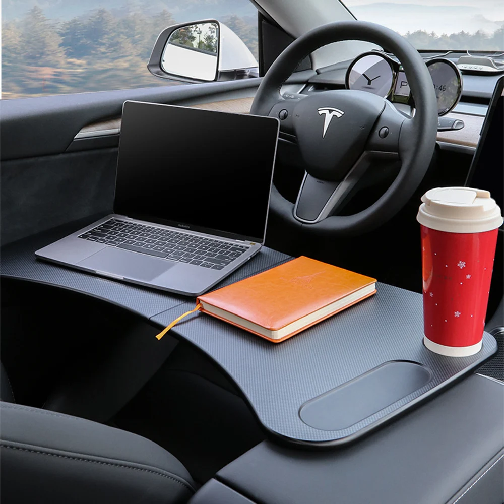 For Tesla Model 3 Y Universal Steering Wheel Folding Table Board Laptop Notebook Desk Mount Stand Eating Drinking Tray Holder