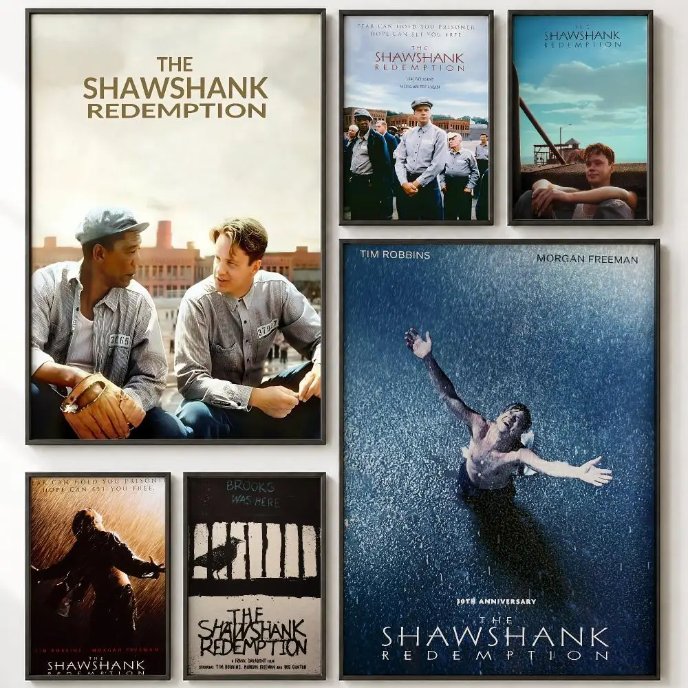 Must-have Entertainment T-The Shawshank RedemptionS Poster Vintage Retro Anime Poster Stickers Peel and Stick Wall Art Home