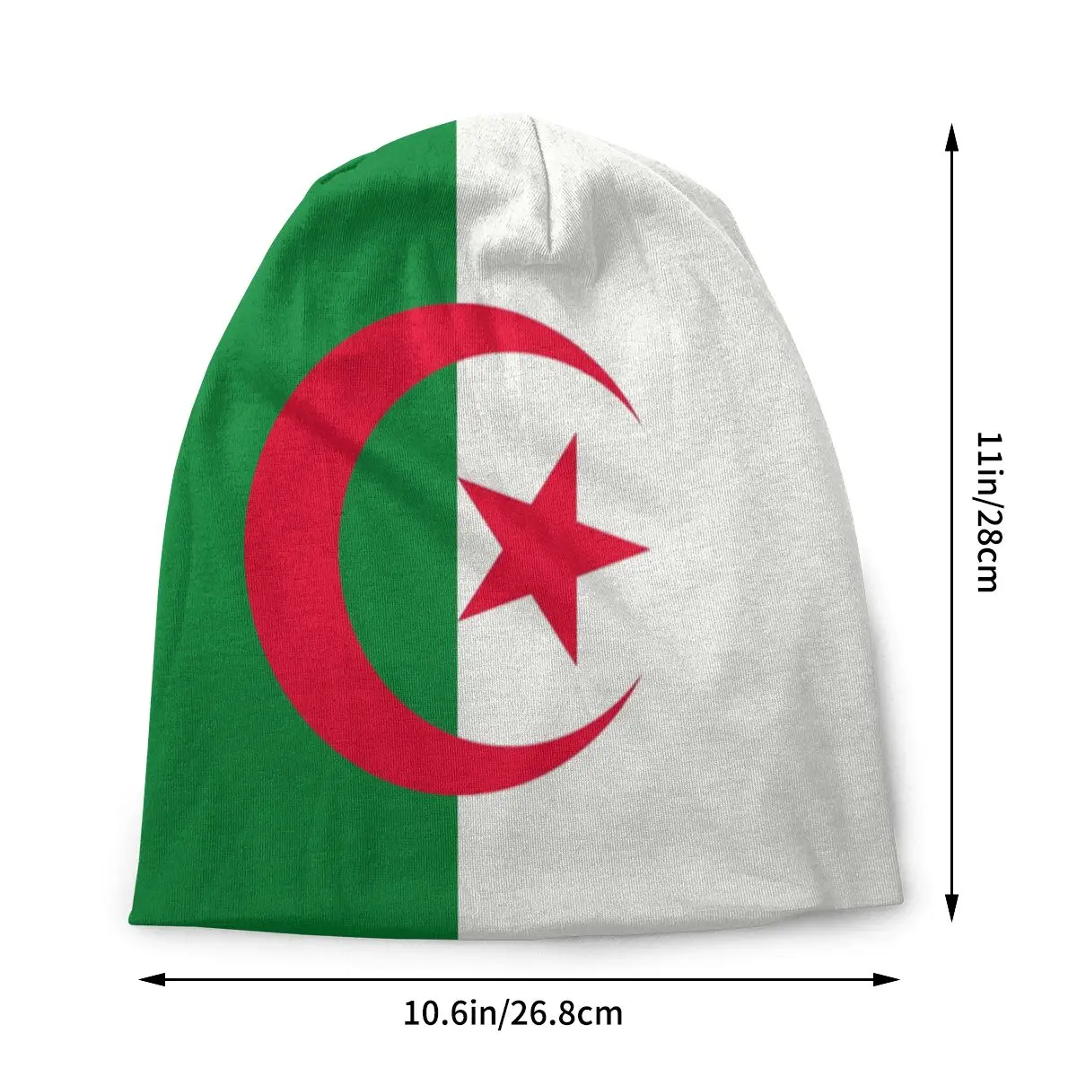 Custom Unisex Bonnet Winter Warm Knitted Hat Algeria Flag Street Skullies Beanies Caps Adult Printed Beanie Hats Outdoor Ski Cap