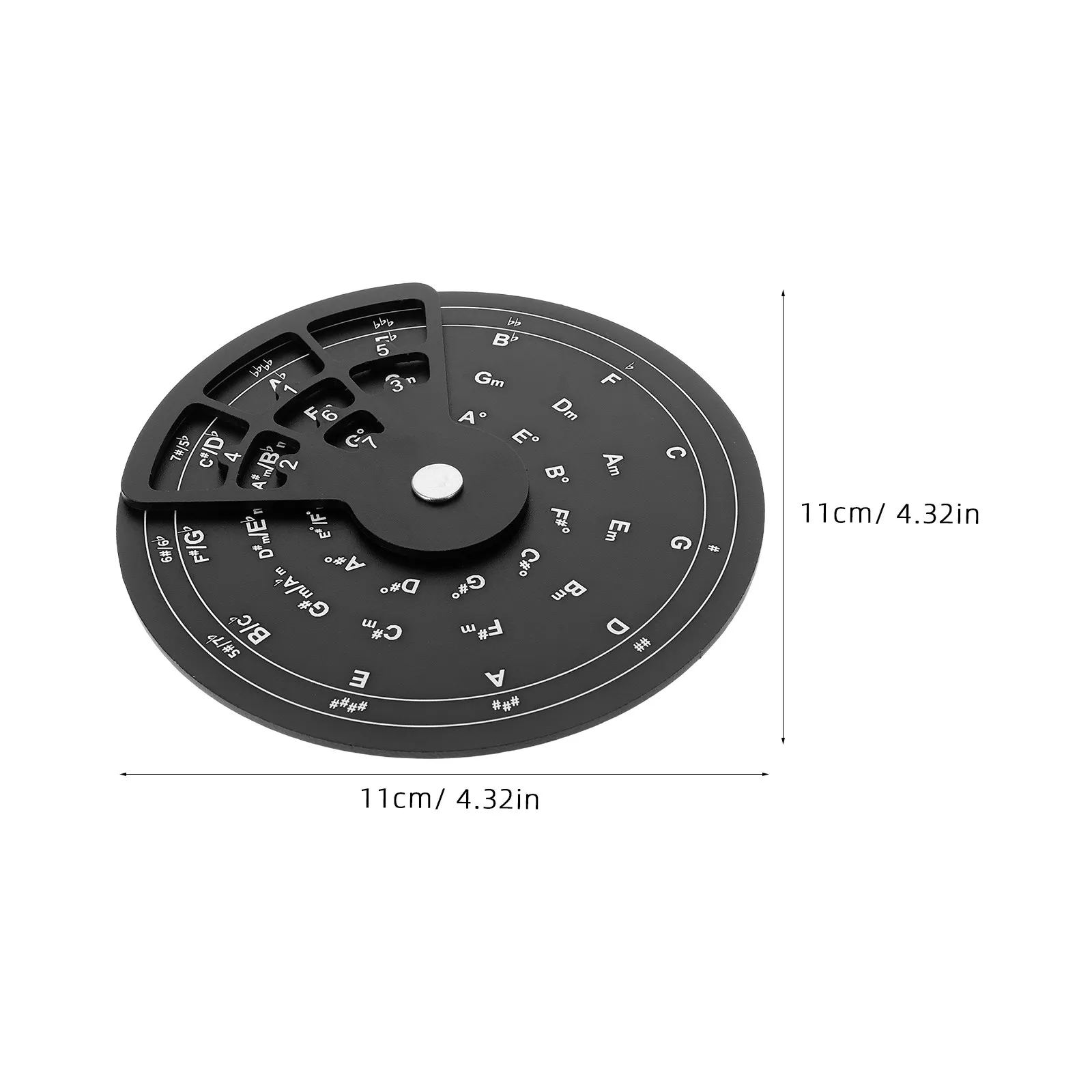 Guitar Circle of Fifths Turntable Chord Wheel for Device Cards Chords Practice Aid Black Beginner Tool Chart - view 5