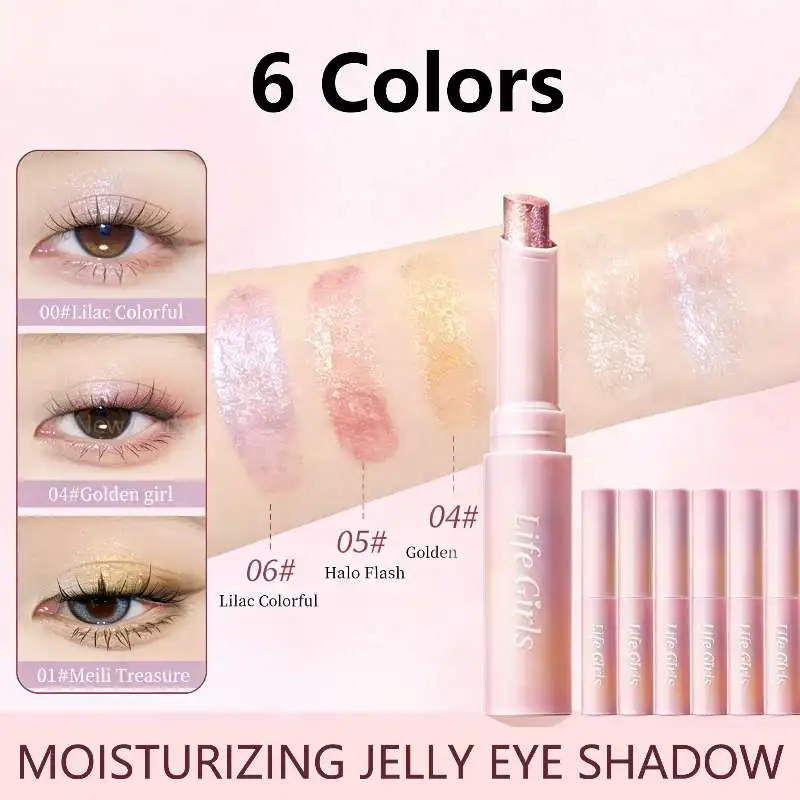 Sparkling Jelly Highlighter Stick Pearlescent Monochrome Shine Glitter Highlight Eyeshadow Stick High Gloss Face Brighten Makeup