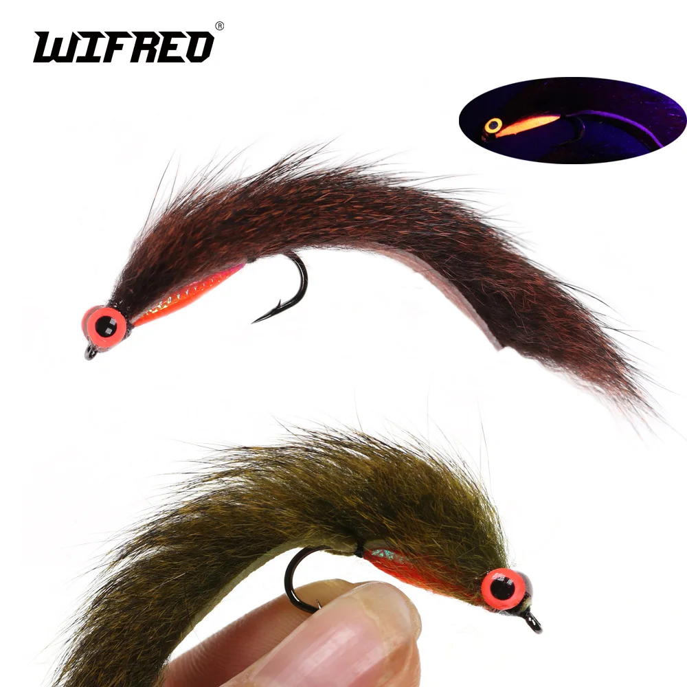 

Wifreo #6 #8 UV Glow Pine Squirrel Strip Zonker Fly Streamers Trout Salmon Steelhead Pike Sea Fishing Flies Lures Bait Olive