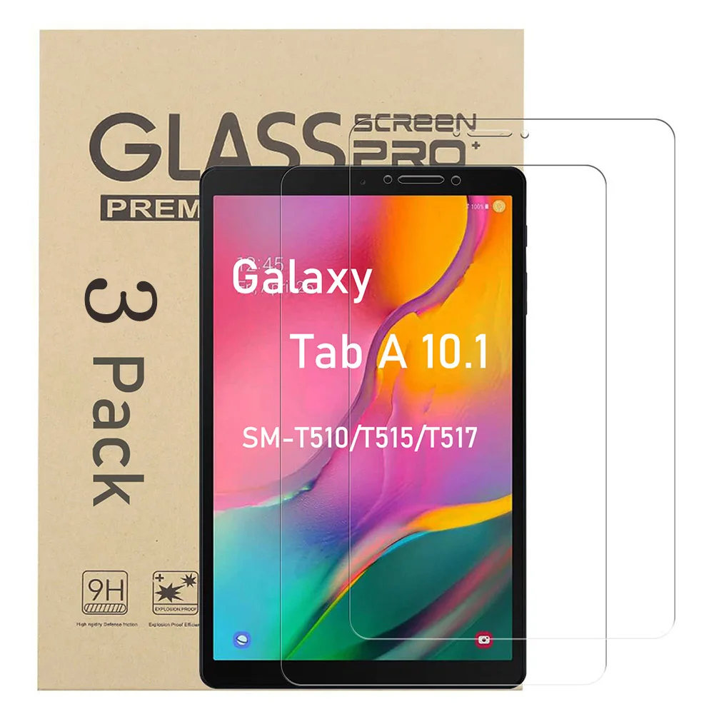 

(В 3 упаковках) Закаленное стекло для Samsung Galaxy Tab A 10,1 дюйма, 10.10SM-T510 T510 T515 T517, Защитная пленка для экрана планшета