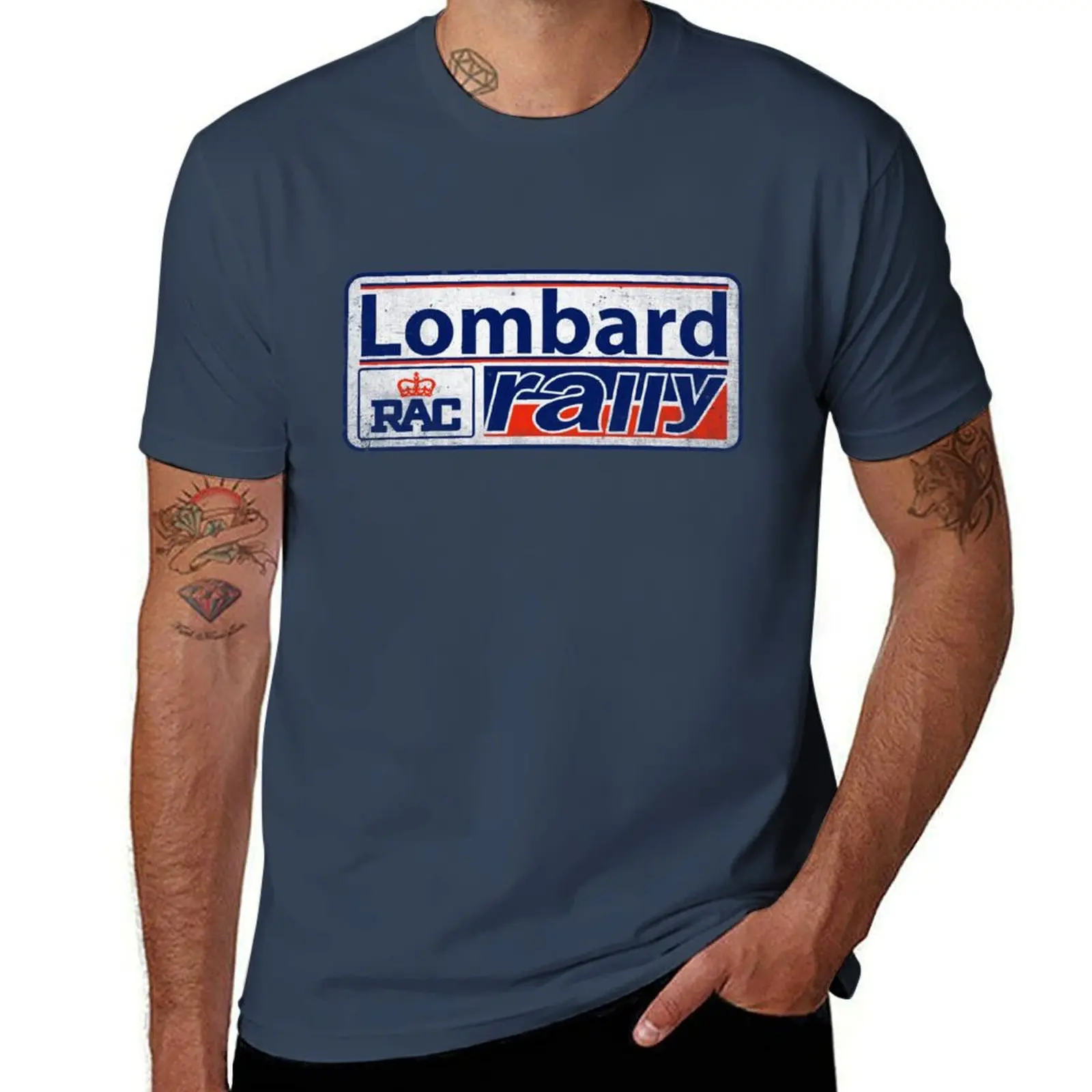 

Lombard Rally RAC, Distressed T-Shirt mens graphic t shirts men t shirt cotton 100% man t shirts for men casual T-Shirt