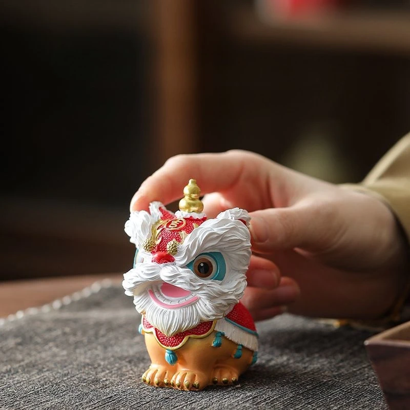 Foshan Lion Dance Creative Settee Decoration Resin Crafts High-end and Niche Desktop Tea Table Decoration Crafts Birthday Gifts