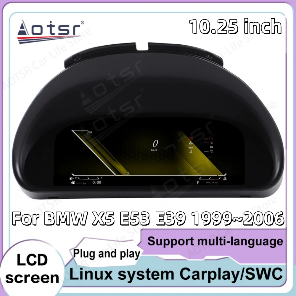 10.25 Inch Linux For BMW X5 E53 E39 1999~2006 Digital Dashboard Panel Speedometer meter Virtual Instrument Cluster Cockpit view 2