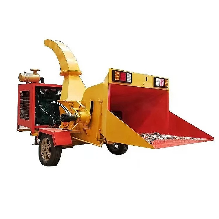 Mobile Forestry Wood Chipper Wheel Mounted Drum Shredder Customized Brake System for Flexible Outdoor Mobile Operation