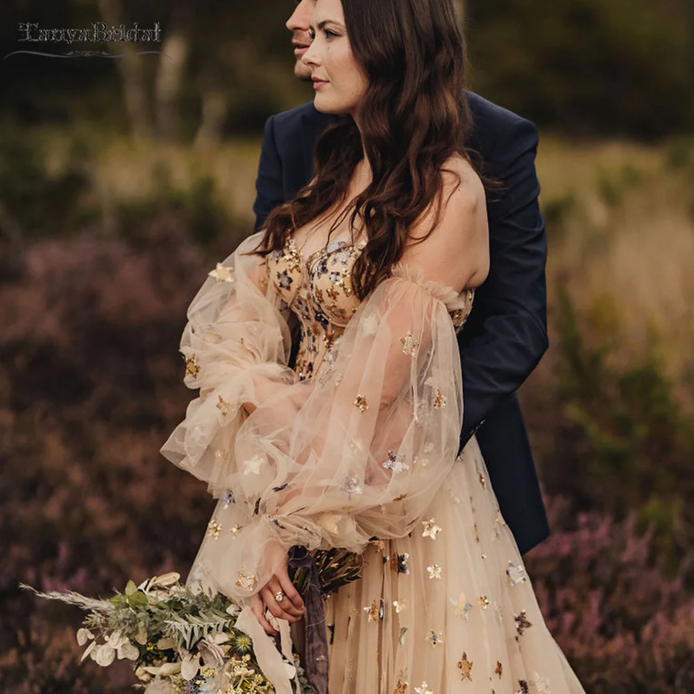 

Свадебные перчатки без пальцев со съемными рукавами и вышивкой звезд, эластичные свадебные перчатки без пальцев DG123