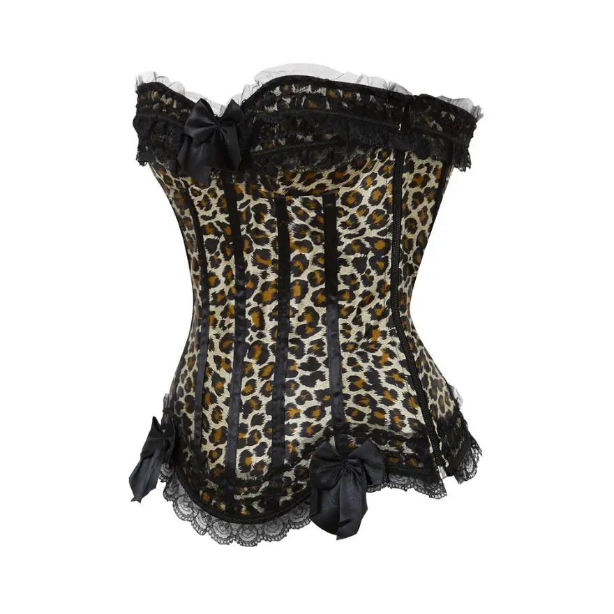 Sexy Spitze Overbust Korsett Top Frauen Vintage Satin Schleife Bustier Dessous mit Reiß verschluss plus Größe Body Shaper Burlesque Korsetts – Detail 27