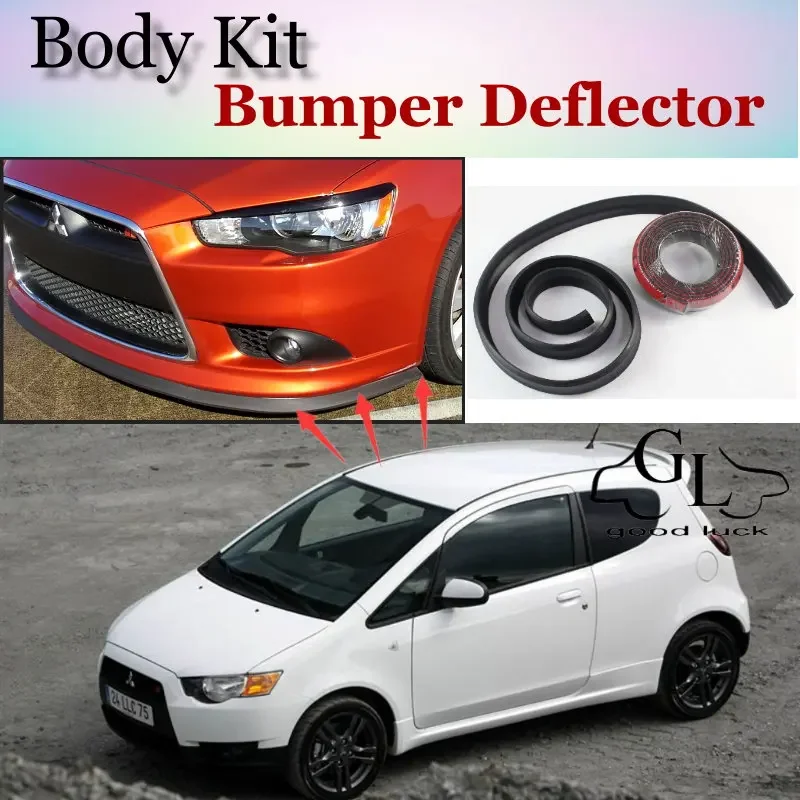 Bumper Lip Deflector Lips For Mitsubishi Colt Front Spoiler Skirt For TopGear Friends to Car Tuning View / Body Kit Wing / Strip