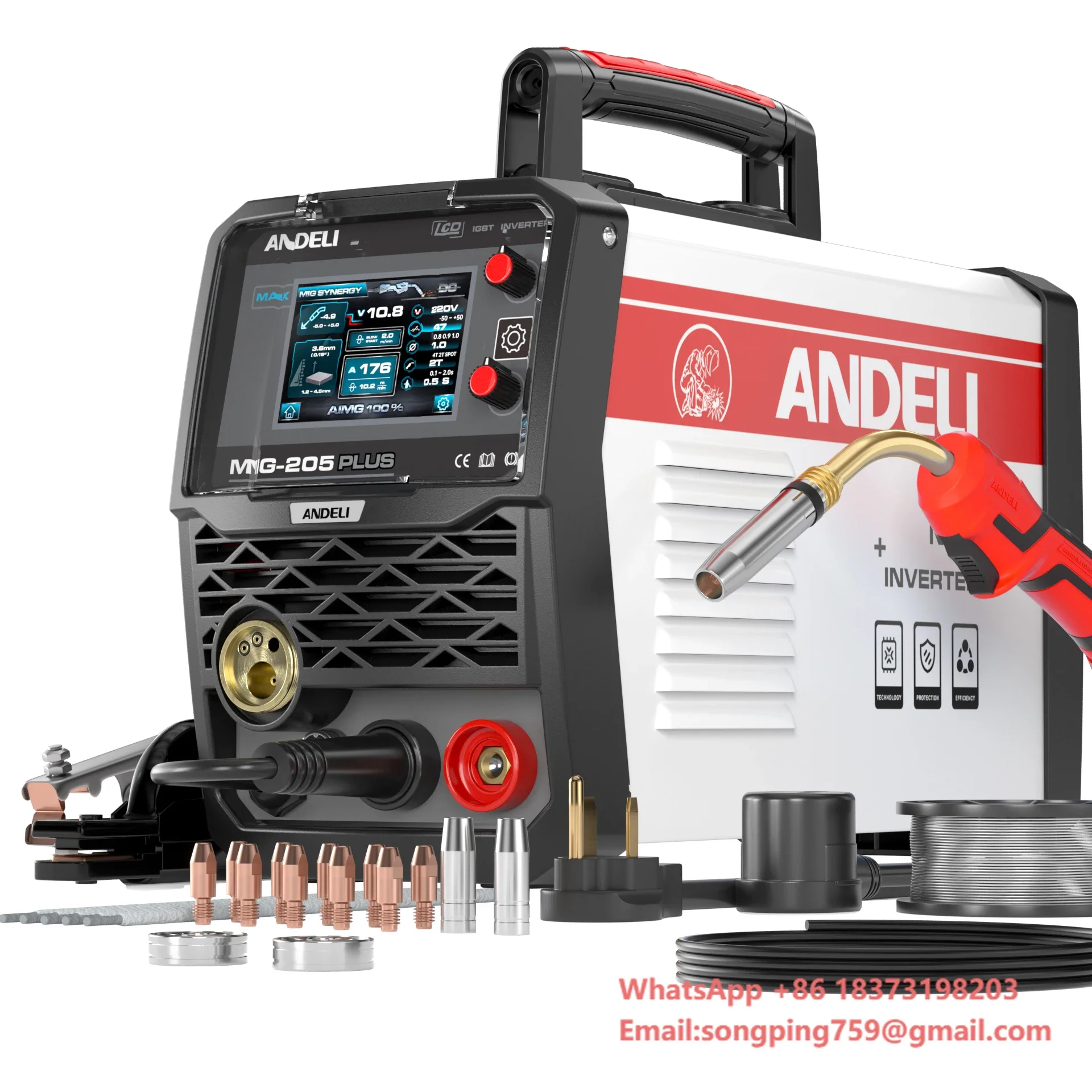 

Сварочный аппарат ANDELI 2024 New LCD MIG-270 для сварки алюминия, MIG, MMA, LIFT TIG, с подачей проволоки