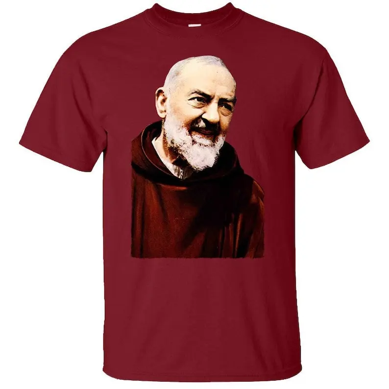 

Padre Pio V2 DTG PRINT Men TShirt Fashion Top Tee T Shirt Short Sleeve Cotton Men's Crew Neck Printed Tee