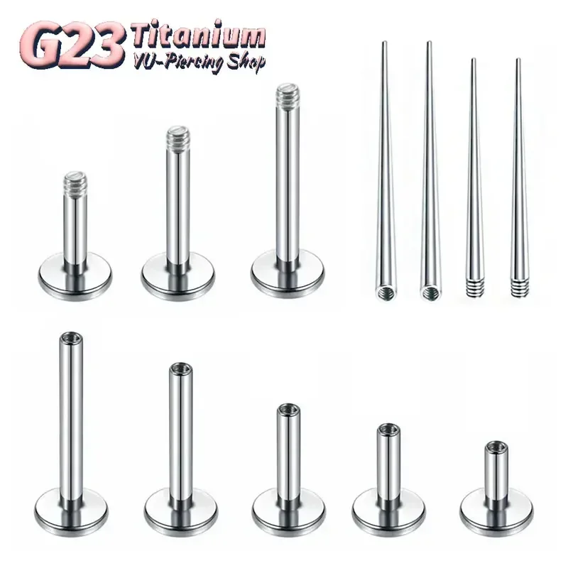 10pcs 1pcs F136 Titanium Internal Thread Labret Piercing Belly Button Base Replacement Accessories Ear Piercing Taper Derma Tool