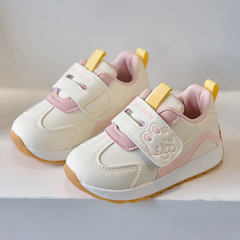 

PU Leather Sport Shoes For Children Ergonomics Anti-slippery Kid's Sneakers Cute Cartoon Boy's Girl's Running Shoes Autumn Shoes