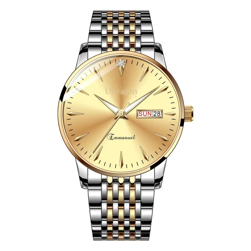 Men's Quartz Watch Fashion Korean Version Simple Waterproof Luminous Dual Calendar Male Student Wristwatch For Daily Wear School