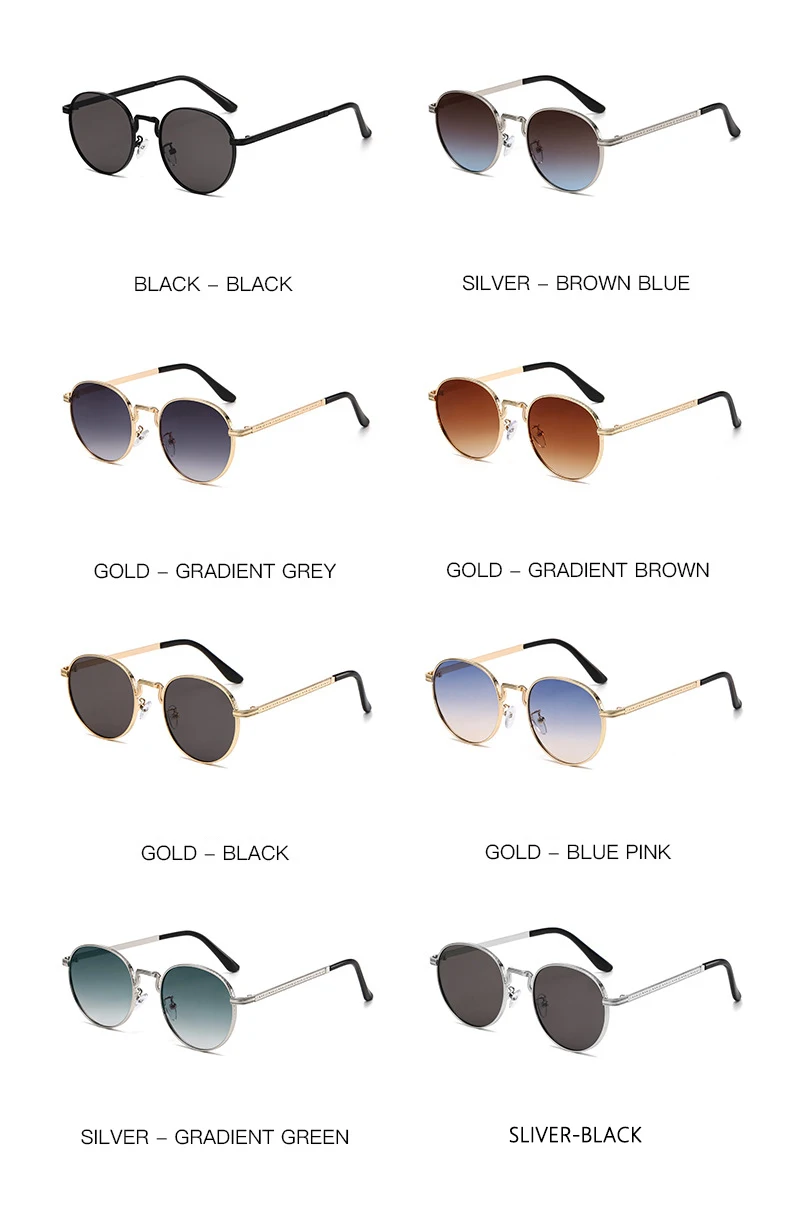 Sonnenbrille mit elliptischem Metallrahmen für Damen, kleiner Rahmen, Retro-Trend, modisch, High-End-Sonnenbrille für Herren 2403 – Detail 7