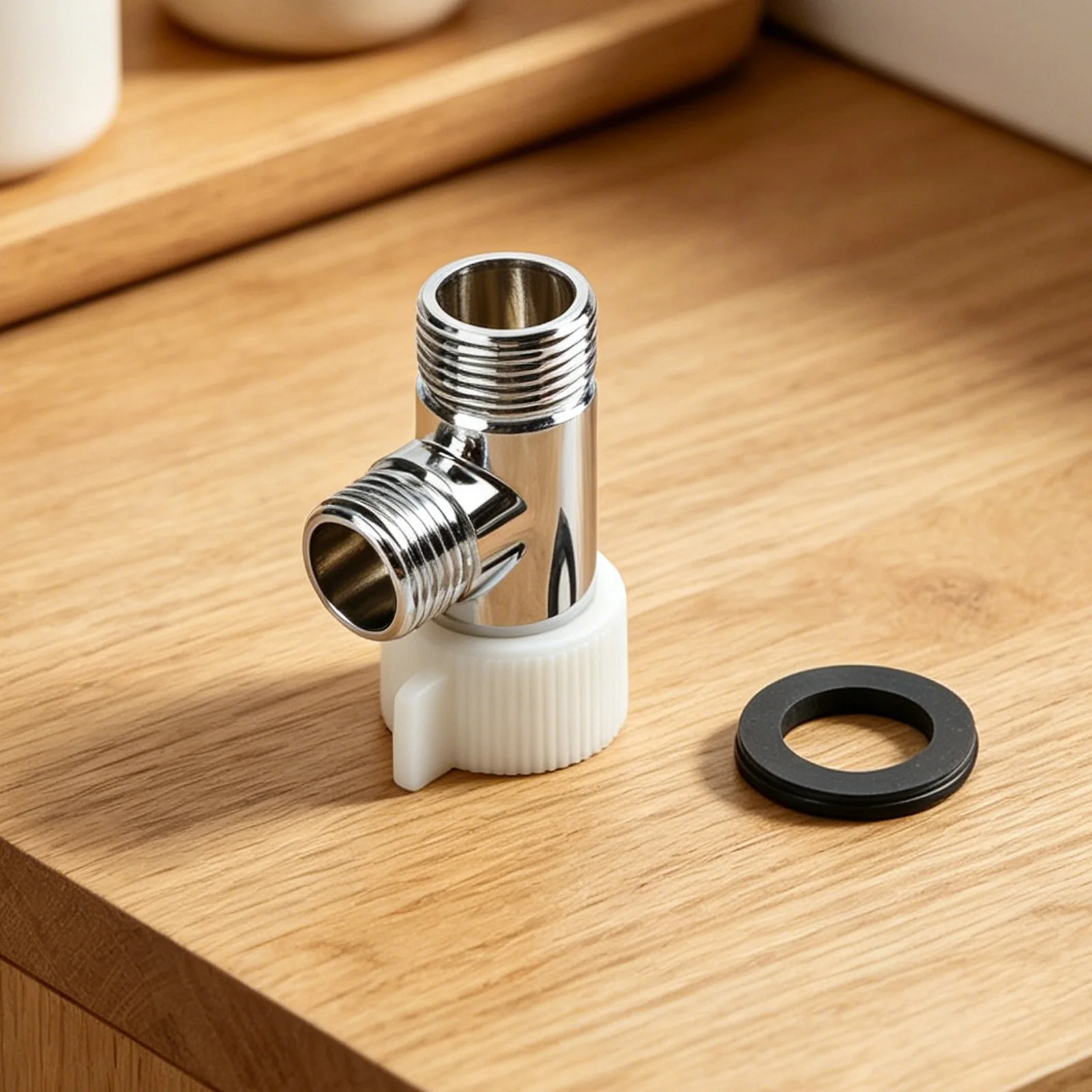 For Toilet For Bidet Toilet Tee Connector Bidet T Adapter Toilet Bidet Installation Water Flow Shut-off Compatible With Hoses