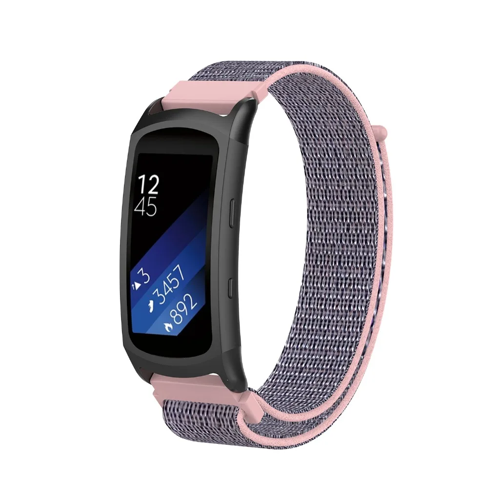 Nylon Loop Straps For Samsung Gear Fit2 R360 R365 Fit 2 Pro Smart Wristband Women Men Black Metal Connector Fit 2 Correa Watch