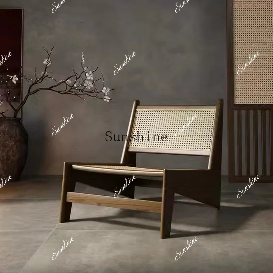 

Medieval recliner wabi single leisure sofa chair solid wood bed and breakfast kangaroo chair FT