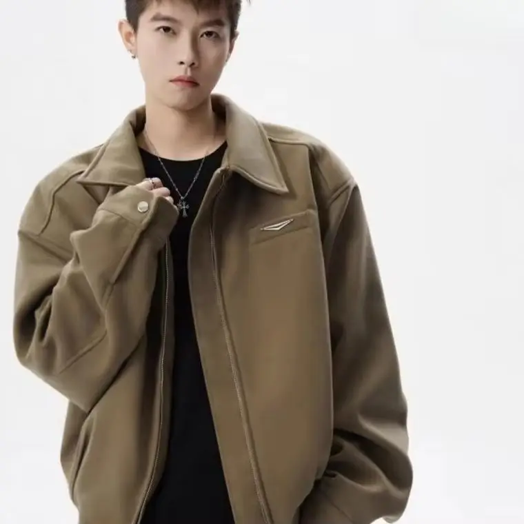 

American Harrington Casual Jacket Men's Autumn Trendy Loose Lapel Jacket vibe High Street Versatile Outer Top