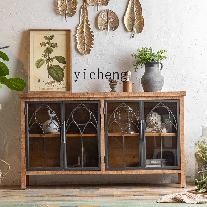 GZ Entrance Cabinet Household Display Cabinet Against the Wall Living Room Dining Side Cabinet Iron