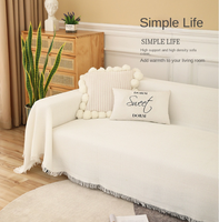 French White Sofa Full Cover Cloth American Sandhair Towel Dust Cover Sofa Cover ins Sandhair Blanket Lunch Break Cover Blanket