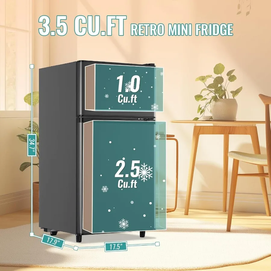 사무실, 기숙사, 아파트용 소형 냉장고 겸 냉동고, 에너지 효율적인 7단계 조절 기능 탑재