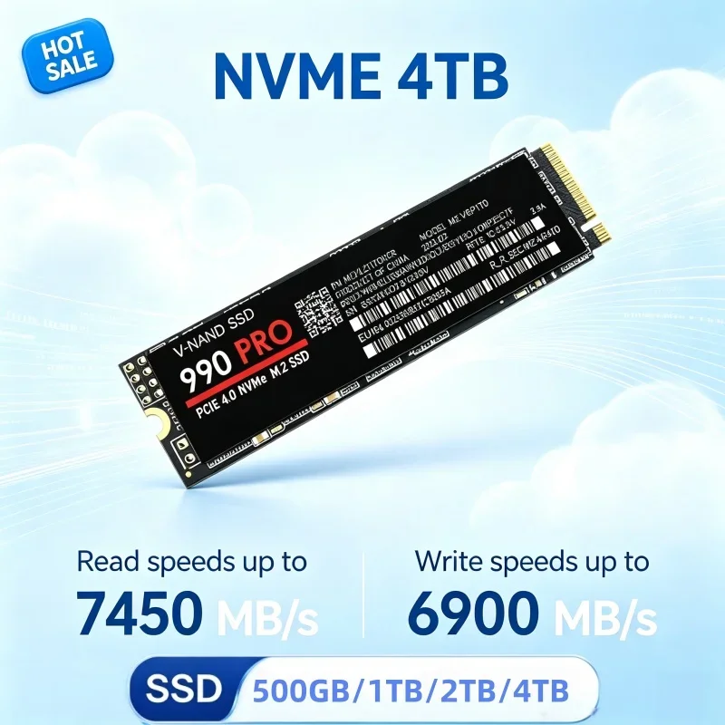 High Performance 4TB 990 PRO M.2 2280 PCIe4.0 NVMe SSD Solid State Drive Storage Expansion For PS5 Laptop Gaming & Daily Office