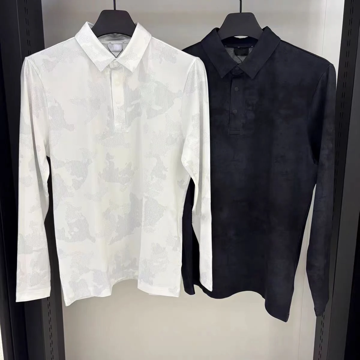 

2025 New Golf Shirt Men's Collar Pattern Half Series Buckle Looks Skinny, Quick Drying Sports Long Sleeve Golf T Shirt