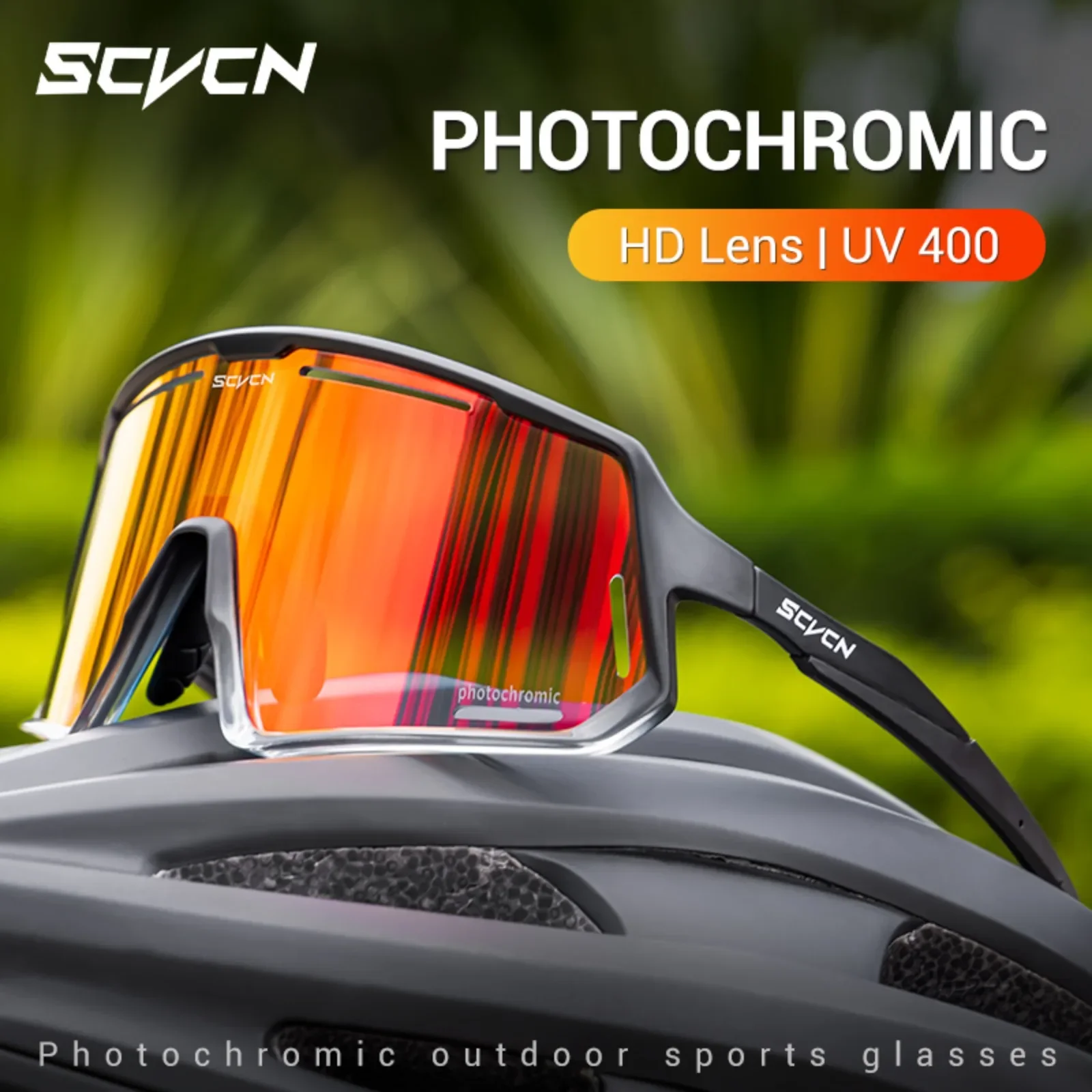 SCVCN Red Photochromic Cycling Sunglasses for Men Blue Photochromic Cycling Glasses Mountain Bicycle Goggles Eyewear Sports MTB - Image 2