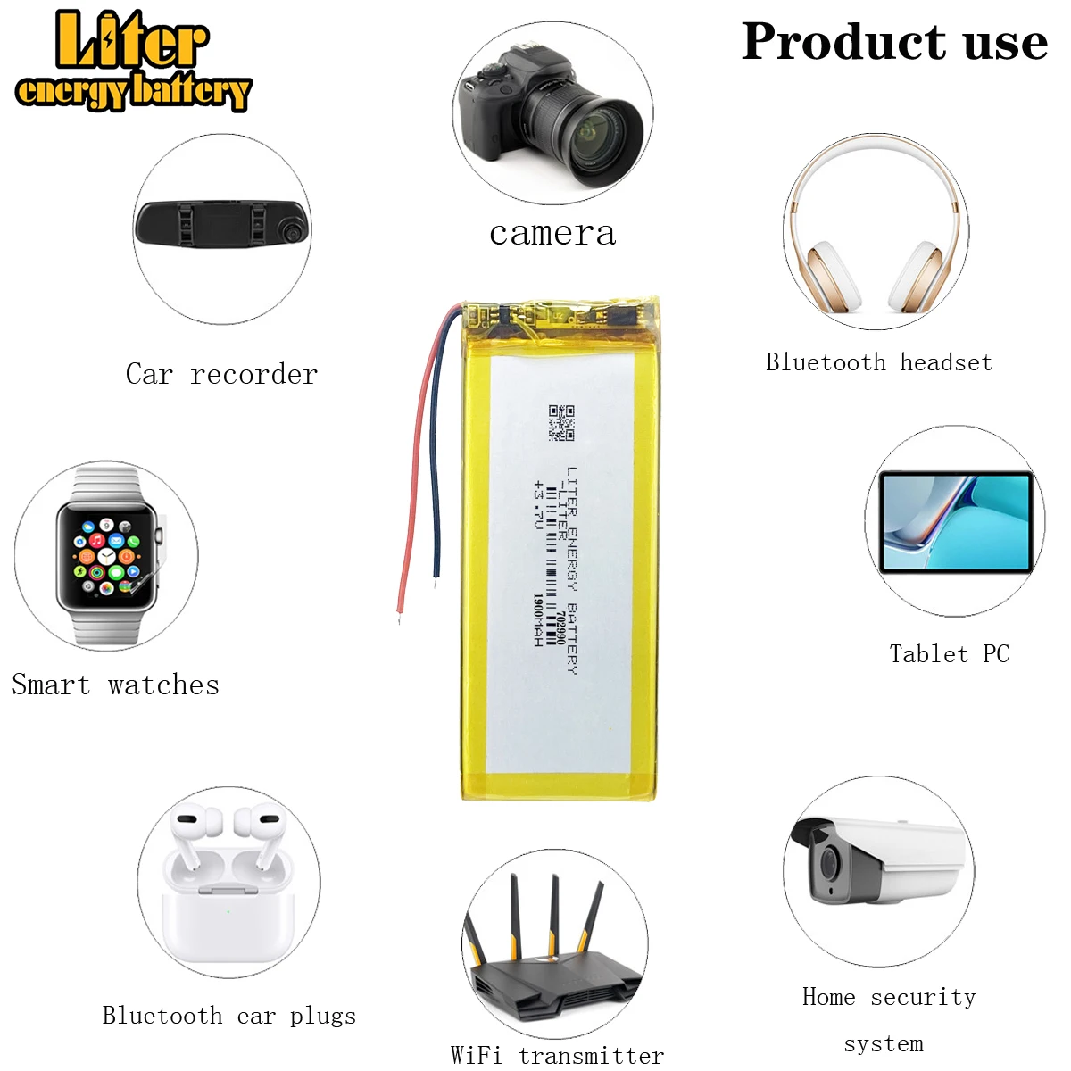 702990 3.7V 1900MAH 703090 Polymer Lithium Li-Po Rechargeable Battery For GPS DVD E-book Tablet PC mobile phone power bank