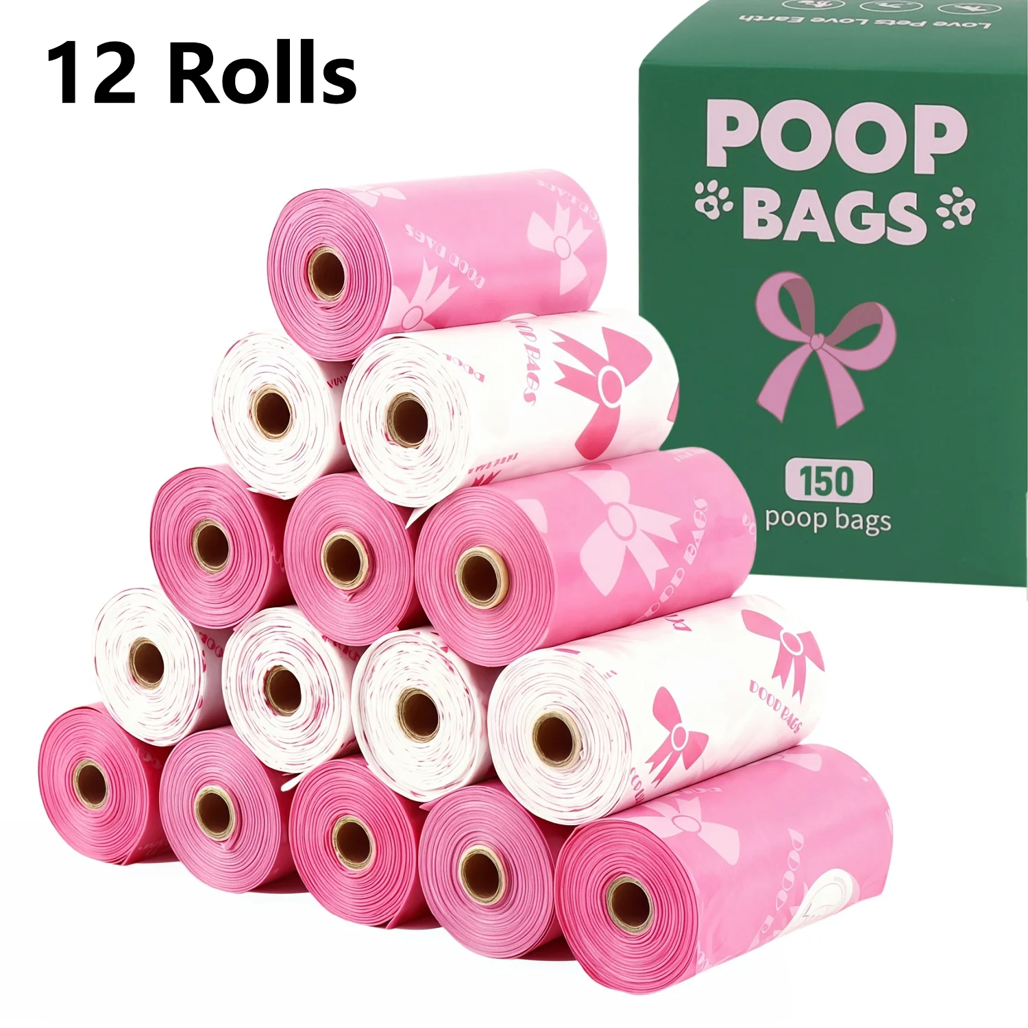 Super thick dog feces bag, leak-proof polyethylene garbage bag, unique pattern, suitable for cats and dogs, cute pet cleaning su