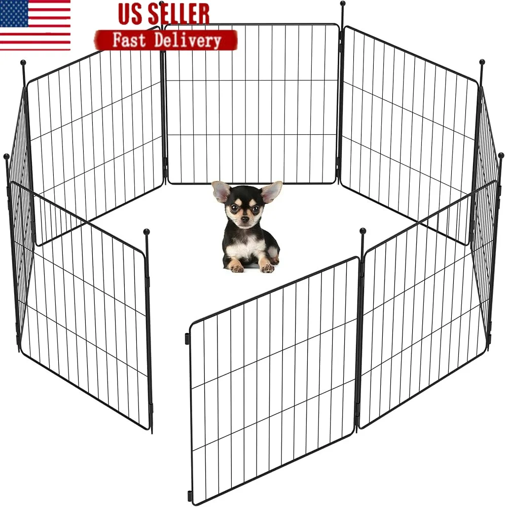 

Expandable Mini Dog Playpen Portable Indoor Outdoor Use 24inch 8 Panels Lightweight Safety Easy Set up Puppies Small Dogs