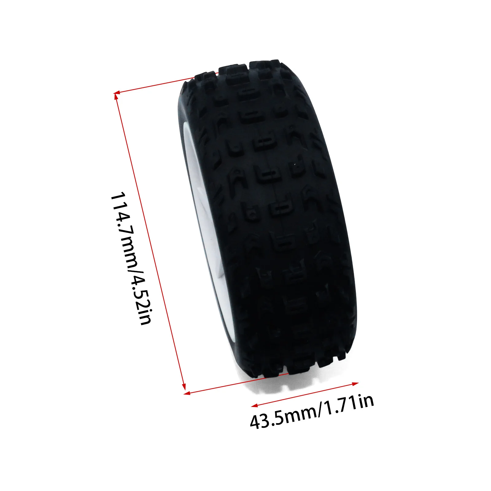 Neumáticos para vehículos todoterreno con control remoto 1/8, 4 piezas, 115 mm de diámetro, buje hexagonal de 17 mm, adecuados para Arrma Taifeng/Traxxas/Hpi Wr8, etc.