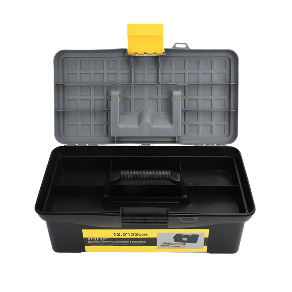 12.5inch Double Layer Household Tool Box Organizer Case Multifunction Hardware Tool Storage Box Plastic Electrician Tool Box