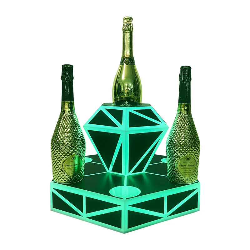 

Барная ночь КТВ светящееся сиденье для вина светодиодный подставка для вина с шампанским двухслойный ромбовидный светящийся атмосферный реквизит