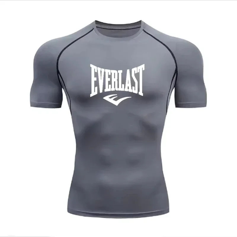 تي شيرت رجالي مضغوط بأكمام طويلة من EVERLAST، واقي من الشمس، ملابس تدريب للياقة البدنية ومضادة للطفح الجلدي #6