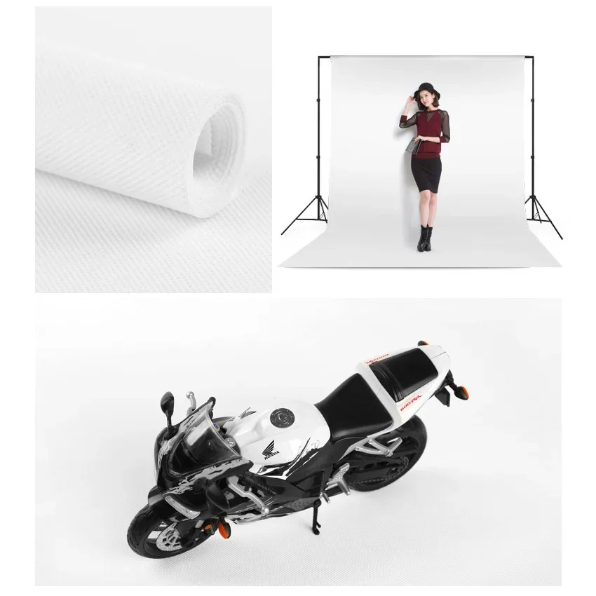 TENWISH 2x3 Meters Chroma Key Backdrop Green Screen for Photo Studio Video Live Background Non Woven Fabrics Black White