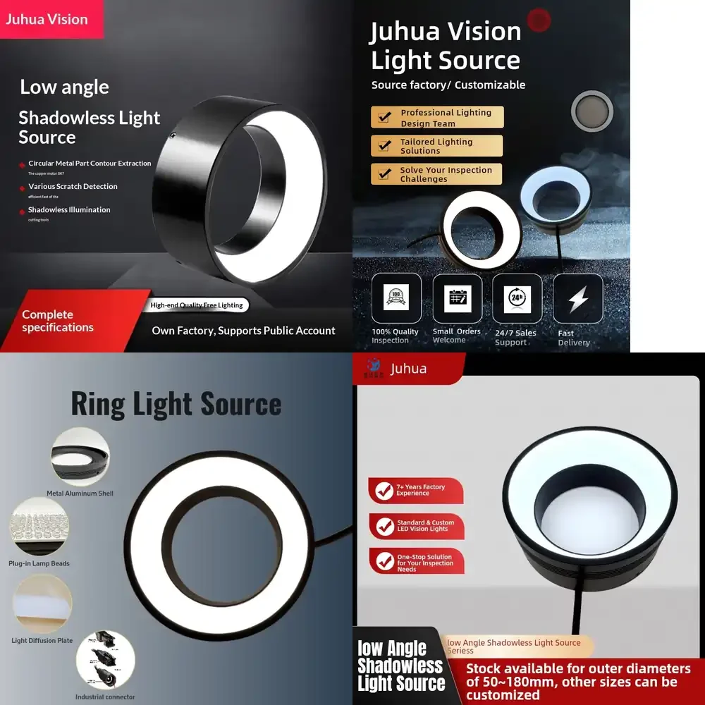 CCD Vision Industrial Inspection Outer Diameter 180mm Low Angle Diffuse Reflectance Shadowless Light