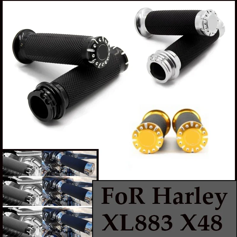 

FoR Harley Touring Dyna Softail Custom Sportster 883 1200 XL 1" 25mm Black Motorcycle Parts CNC Handle Bar Hand Grips