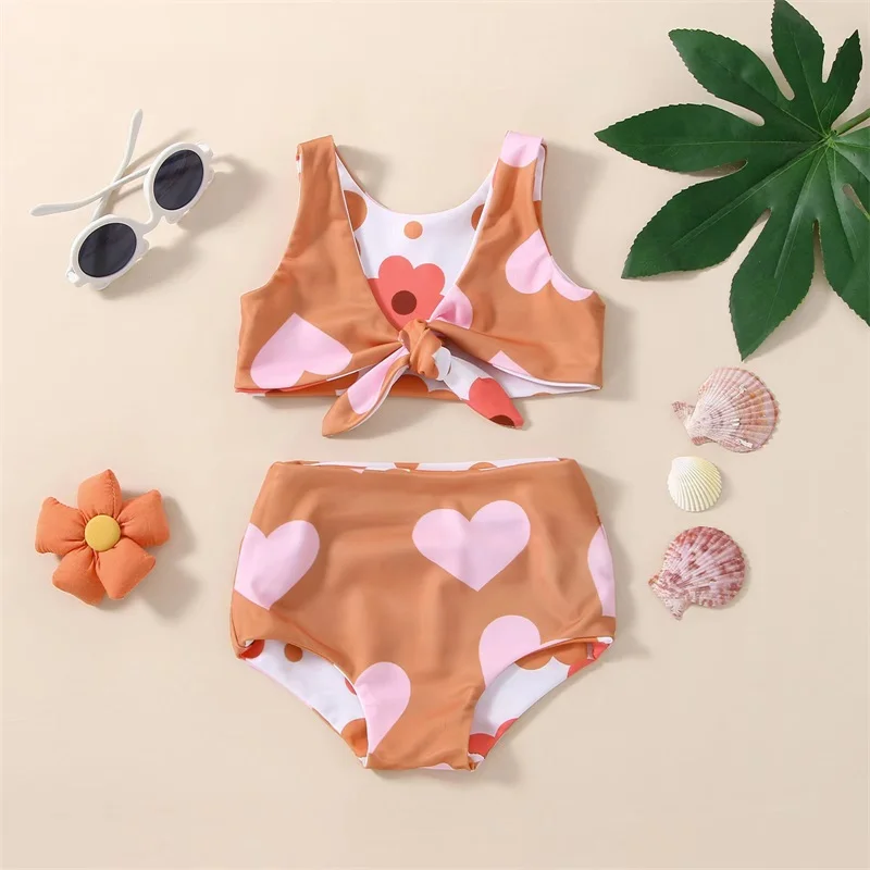 Jkerther Toddler Kids Little Girls Bikini 2Pcs Set Summer Ruffled Watermelon Seeds Print Top Briefs Bathing Suit Beachwear