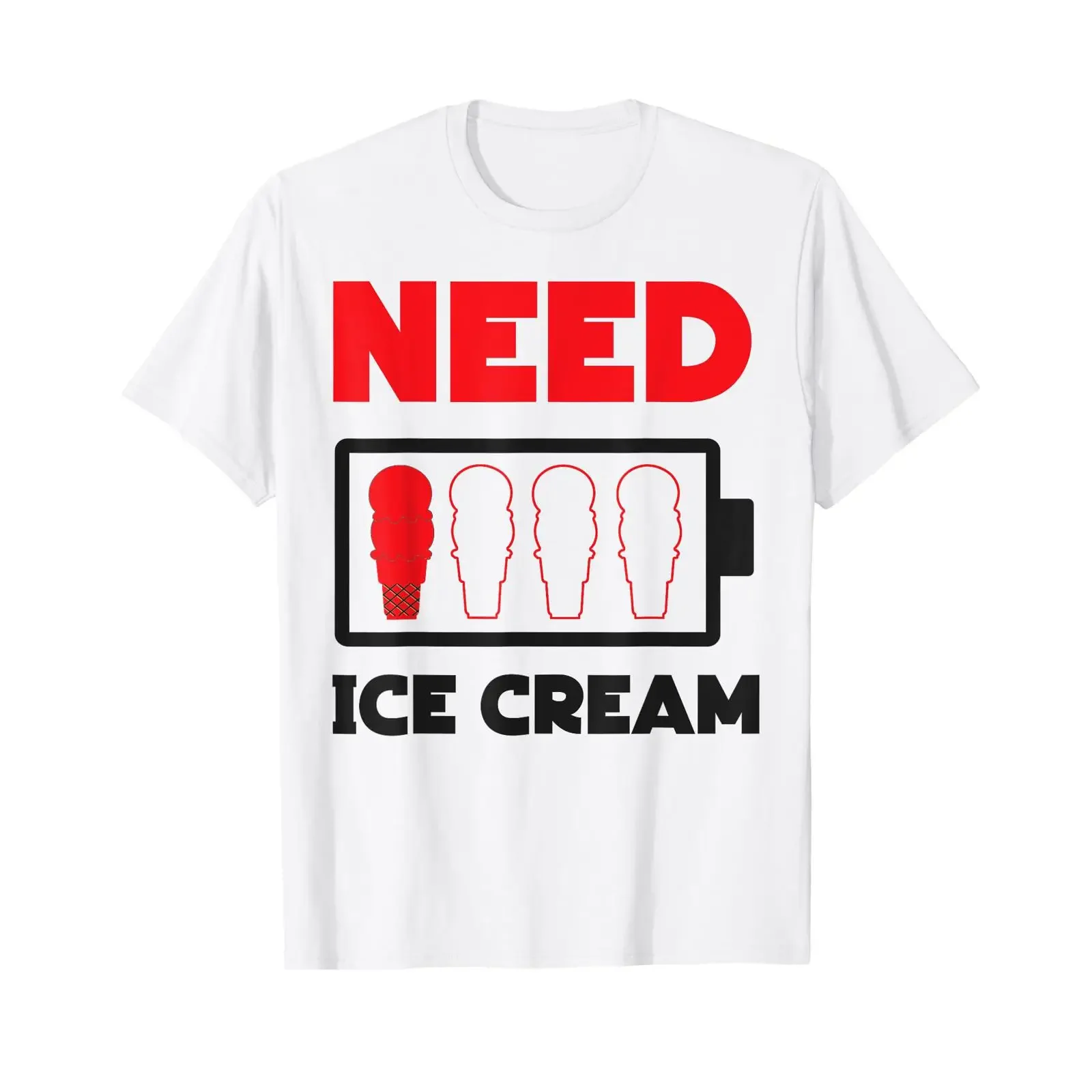 Ice Cream Battery Cone Need T Shirt vintage Washed Slightly designer clothes Unisex fashion streetwear Stylish graphic