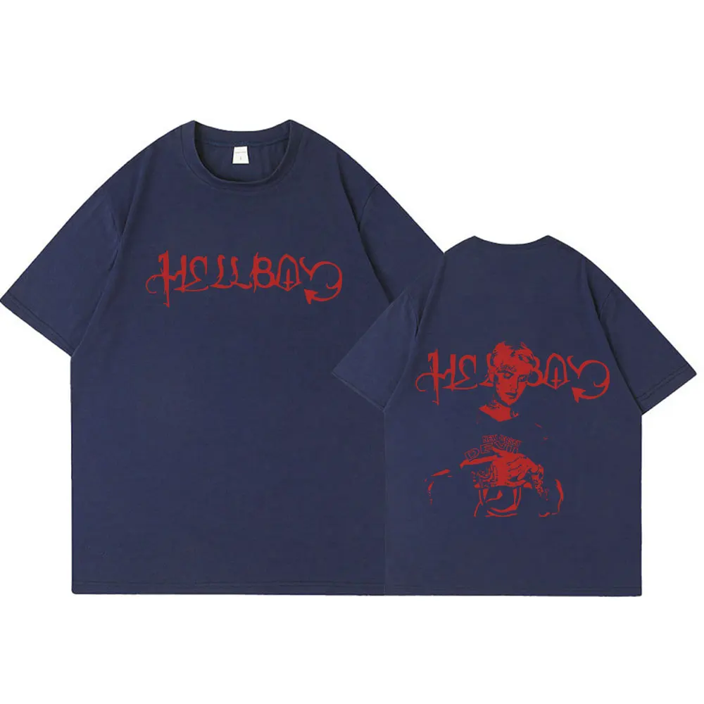 Rapper Lil Peep Crybaby Hellboy T-shirt Vintage Hip Hop T Shirt Men's Women Clothing Cotton Oversized Short Sleeve T-Shirts Tops image 2