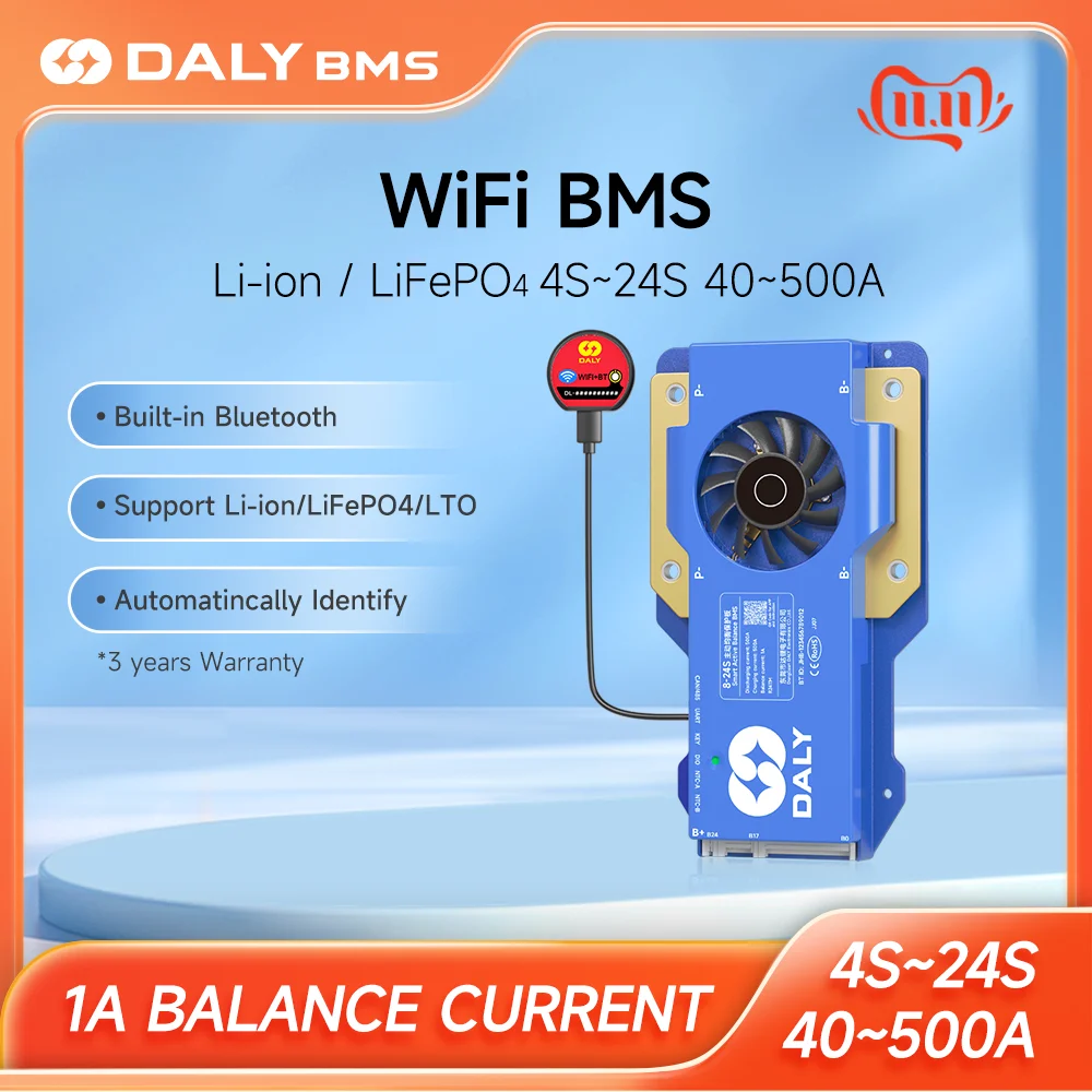 Daly BMS 8-17S 8-24s German US Shipping Smart bms wifi bms Active balance BT 4-8S 200A 100A 150A Lifepo4 Li-ion bms jk lifepo4