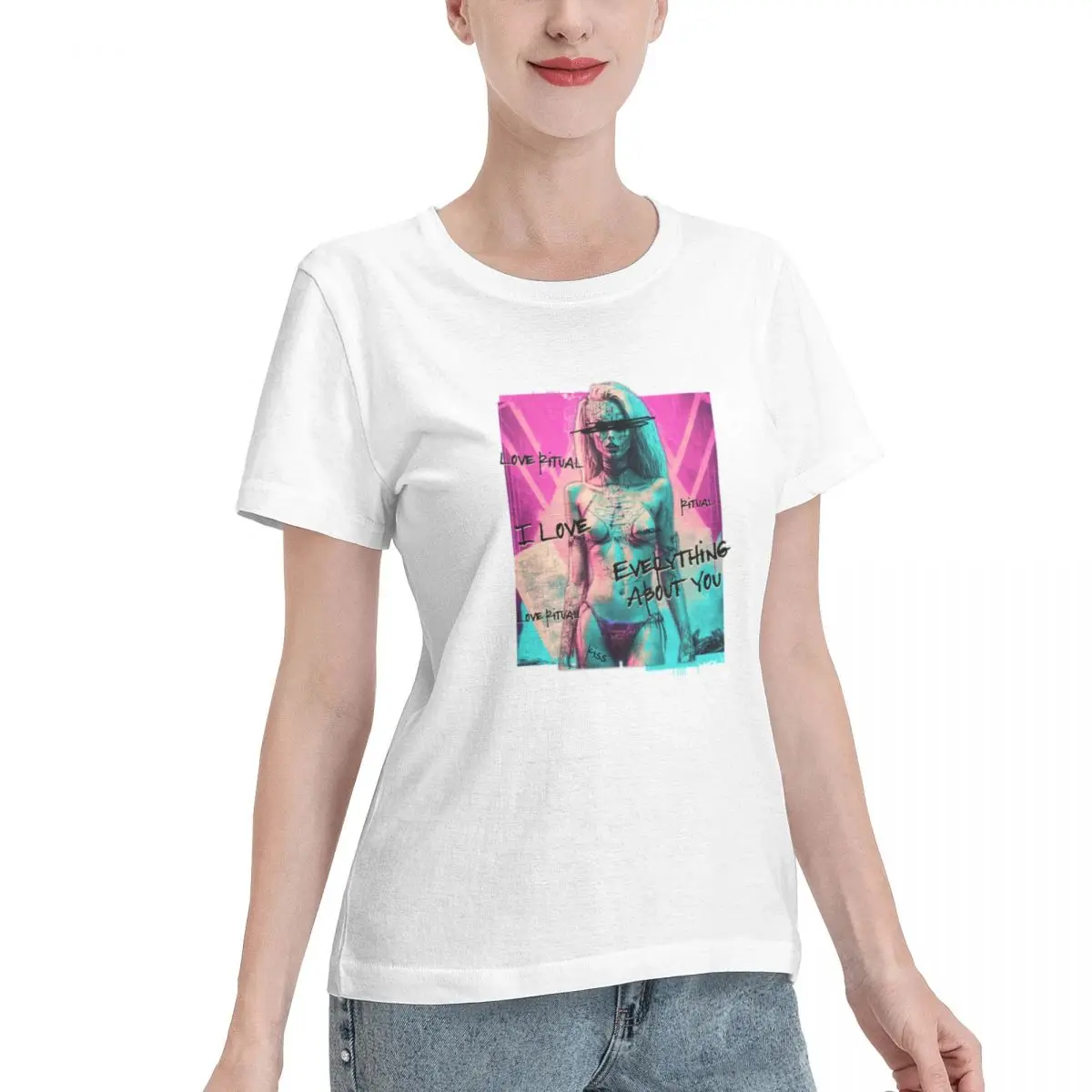 Best Seller Creepy Love Ritual Girl Women's T-shirt Punk Loungewear Top