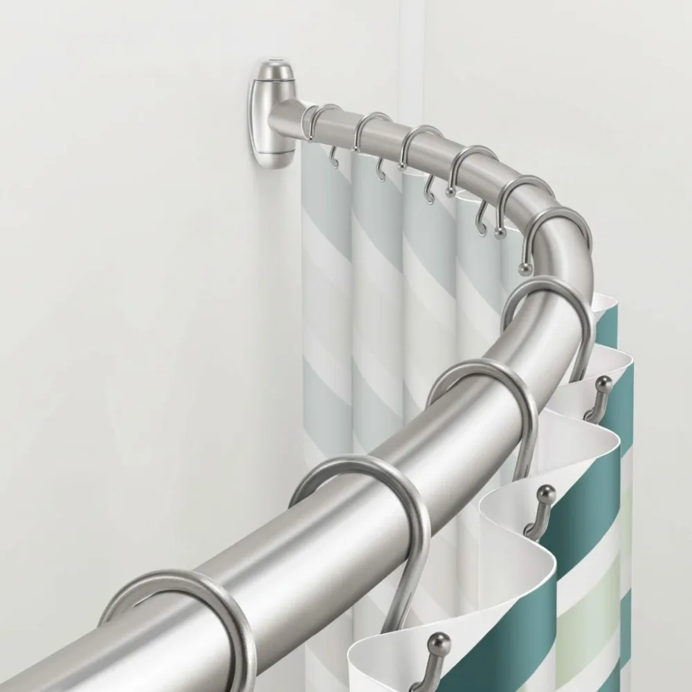 

Curved Shower Rod Adjustable 42-73 Inches Stainless Steel Bathroom Space Saver Wall Mounted